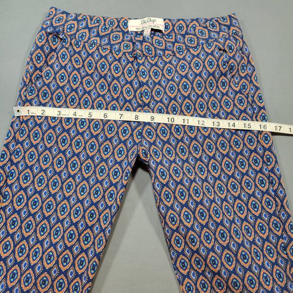BeBop Blue Floral Pants Stretch Y2k Skinny Chino Zip Womens Pants Size 9 Juniors - Picture 8 of 13